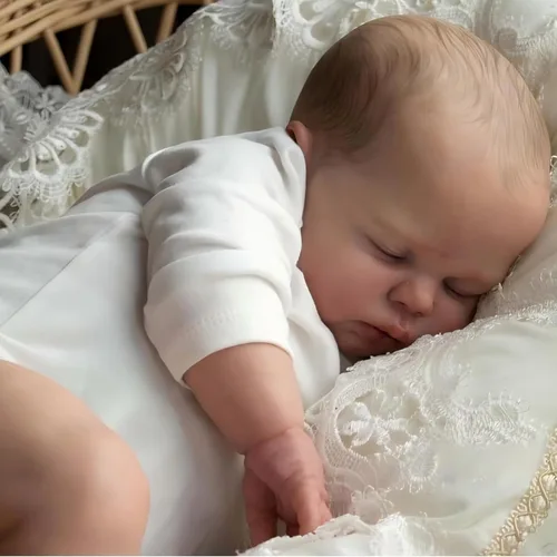 Miniatura 6 de iCradle Preciosa muñeca de bebé Reborn de 20 pulgadas, 19.7 in, de silicona suave, con ojos cerrados, muñeca recién nacida, regalo para mayores de 3