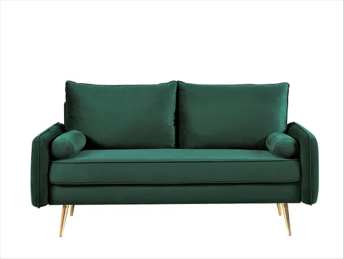 Miniatura 14 de Container Furniture Direct Kent - Sofá biplaza moderno, estilo europeo, de terciopelo, con patas cónicas, estilo vintage y diseño elegante, sofá