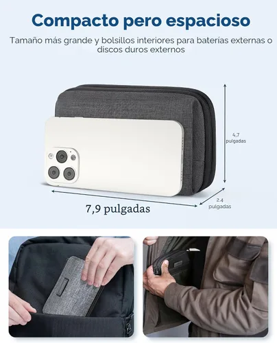 Miniatura 6 de BAGSMART Organizador de artículos electrónicos, estuche de viaje, cable de cargador de cable, bolsa organizadora de tecnología para accesorios