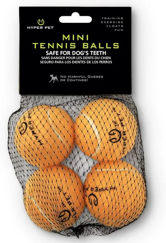 Hyper Pet MINI pelotas de tenis para perros, juguetes seguros para perros y pelotas de tenis para ejercicio, entrenamiento, Hyper Pet K9 Kannon