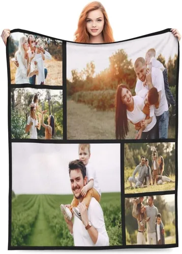 Miniatura 11 de Manta personalizada con logotipo, texto y foto, manta personalizada con imagen para el día de la madre, regalos de cumpleaños, Navidad, regalos