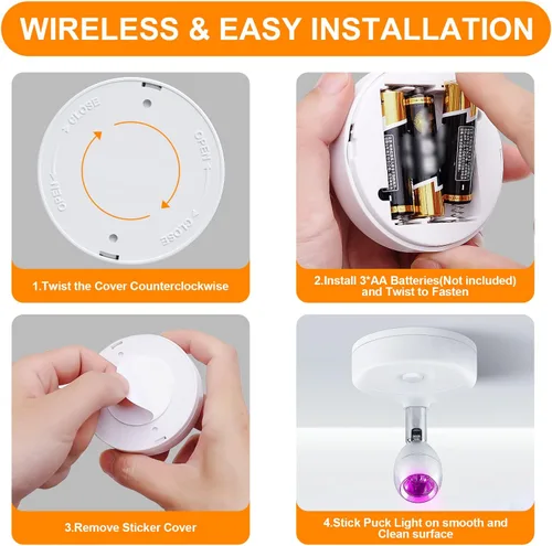Miniatura 6 de Foco pequeño con batería con control remoto, RGB LED inalámbrico pequeño foco giratorio con atenuador y temporizador para pintura de obras de arte
