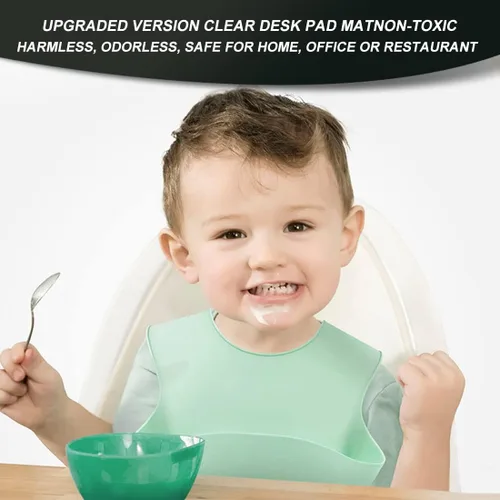 Miniatura 3 de Protección de mesa de PVC transparente de varios tamaños para mesa de comedor pequeña, resistente al calor, impermeable, tapete de computadora
