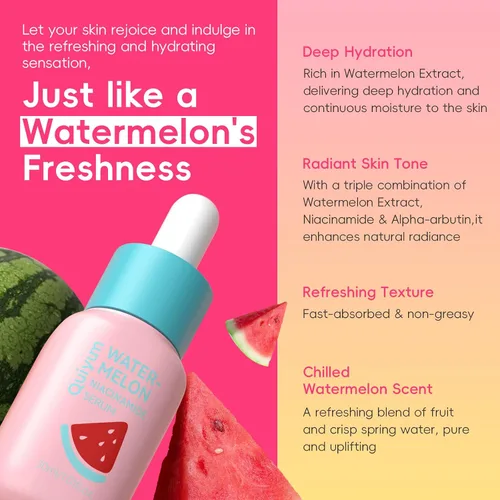 Miniatura 5 de QUIYUM - Juego de cuidado de la piel de sandía y niacinamida, kit facial brillante de 3 piezas para adolescentes 3-in-1 Daily Routine: Cleanser