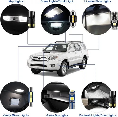 Miniatura 3 de EASY EAGLE Luces LED para interiores de automóvil para Toyota-4Runner-2003-2009: kit de 18 bombillas LED blancas, superbrillantes de 6000 K +