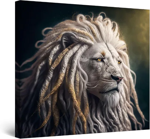 Miniatura 17 de Startonight Lienzo decorativo para pared, diseño de león en colores, listo para colgar, para sala de estar, imagen grande, decoración de pared
