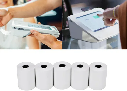 Miniatura 4 de Papel térmico de 2 1/4, 50 rollos para máquina de tarjetas de crédito, rollo de papel de recibo de registro POS (2 1/4 pulgadas x 85 pies)