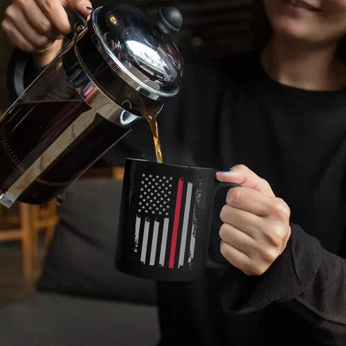 Miniatura 3 de Regalos patrióticos de bomberos con la bandera estadounidense para hombres y mujeres, regalos de primera respuesta para hombres, taza de café