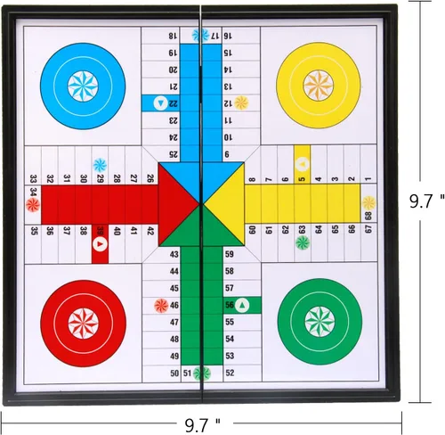Miniatura 6 de Amerous Juego de Ludo Go Board plegable de viaje magnético de 10