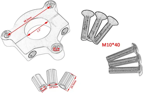 Miniatura 2 de Engranaje CNC de 36 dientes con adaptador de 1.5" adecuado para bicicleta motorizada de 60 cc, 66 cc, 80 cc (Negro)