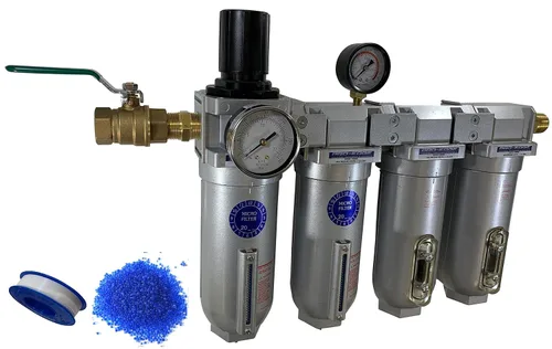 Miniatura 7 de THB 4 etapas de alto flujo serie 90 industrial ultra limpio filtro de aire comprimido combinación de secadora (1 pulgada NPT, 11 oz, drenaje manual)