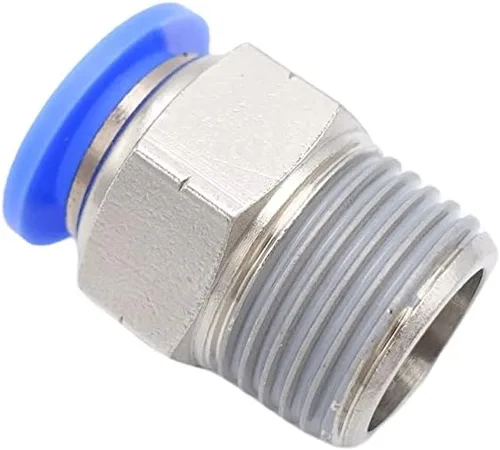 Miniatura 3 de Conexión de conexión de 1/2" OD x 1/2" macho NPT rosca, línea de agua recta macho neumática, conectores de empuje rápido (paquete de 4)
