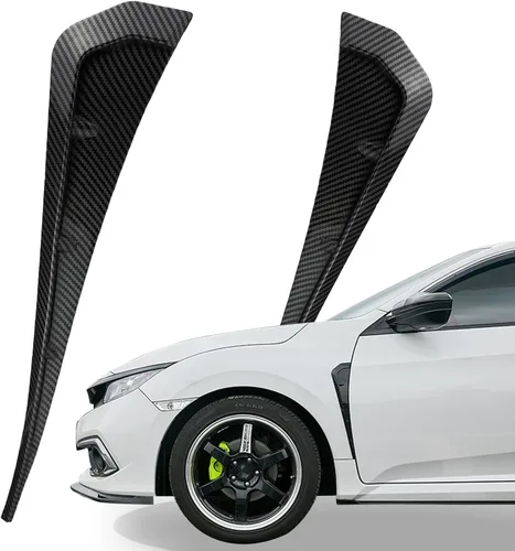 Pegatinas Decorativas para Rejillas de Ventilación Laterales de Guardabarros de Coche Estilo Fibra de Carbono Moldura Material ABS Alerón