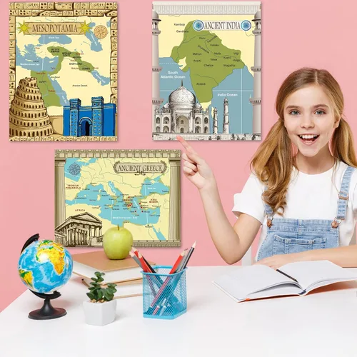 Miniatura 5 de Póster de civilizaciones antiguas para aprendizaje en el aula de estudios sociales - Decoración educativa para escuela primaria, media y secundaria
