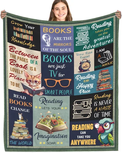 Regalos para Amantes de los Libros para Mujeres, Regalos de Bibliotecaria para Mujeres, Ideas de Regalos para Club de Lectura, Manta de Lectura para