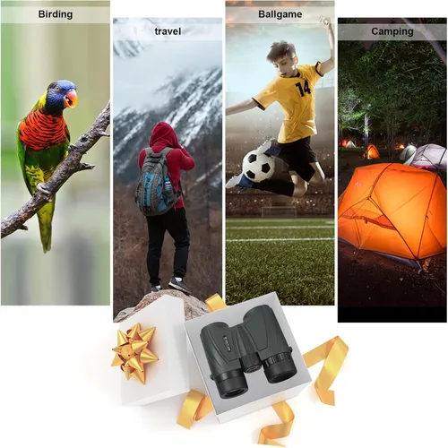 Miniatura 7 de Prismáticos ultra gran angular de 15.8° de 5x25 para deportes – Gran campo de visión, 829 pies/1000 yardas – Binoculares compactos para deportes