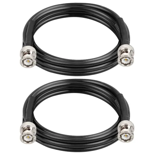 Miniatura 27 de MOOKEERF Cable BNC - 1 pie 2 piezas RG58 50 ohm macho a macho cables coaxiales de extensión BNC de baja pérdida para antenas, radios RF, módems