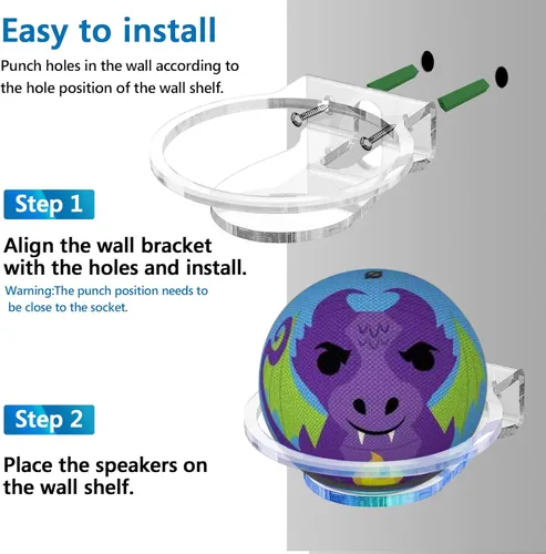 Miniatura 5 de GEEKRIA Soporte de pared acrílico compatible con Echo Dot 2022 5ª generación/4ª generación, 5ª generación con reloj LED y Alexa, protector