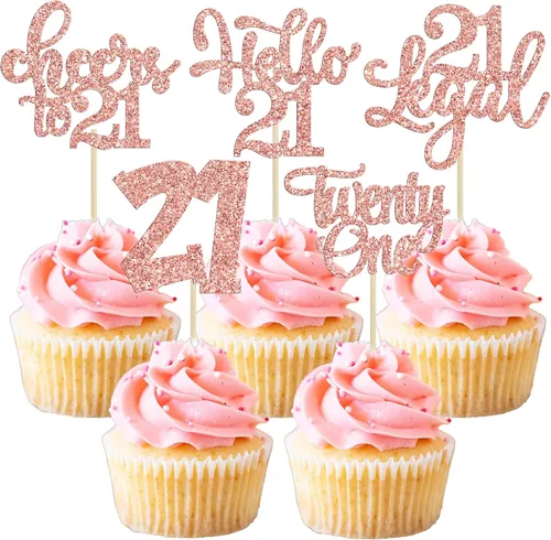Miniatura 69 de 30 piezas Adornos para pastel de cumpleaños de 6 años, seis brillos, hola 6, púas para cupcakes, felicitaciones a los 6 años, decoraciones