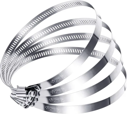 Miniatura 2 de Boao 4 abrazaderas de conducto de acero inoxidable 304 ajustables de 10 pulgadas para tubería, enfriador intermedio, fontanería, tubo y línea