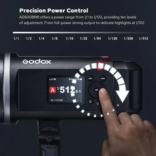 Miniatura 7 de Godox AD600BM II - Estroboscópico de flash para exteriores actualizado GN87 600W, 2.4G inalámbrico, sincronización de 1 toque con disparador X3
