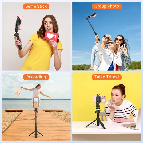 Miniatura 7 de VRIG - Trípode magnético para selfie stick de 21.6 pulgadas con control remoto inalámbrico, trípode extensible para teléfono Magsafe para iPhone 16