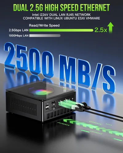 Miniatura 6 de GMKtec PC para juegos, K11 AMD Ryzen 9 8945HS (8C/16T, hasta 5.2 GHz), 32 GB DDR5 RAM 1 TB Mini PC computadora de escritorio, Oculink, Dual NIC