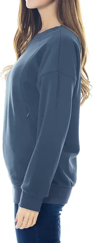 Miniatura 2 de Smallshow Sudadera de maternidad de forro polar para lactancia de manga larga