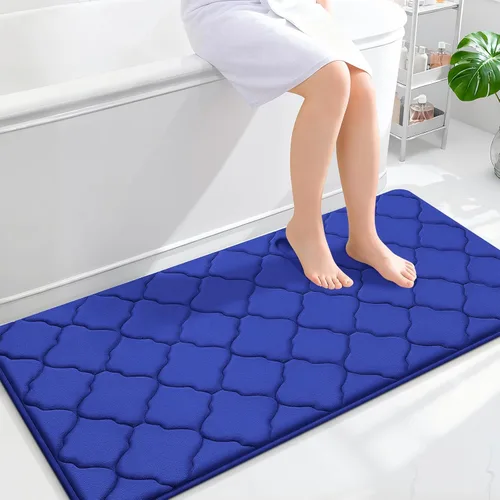 Miniatura 28 de OLANLY Alfombra de Baño de Espuma Viscoelástica de 24 x 16 pulgadas, Ultra Suave y Absorbente, Alfombras de Baño Antideslizantes, Cómodas, Lavables