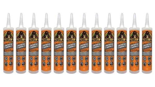 Miniatura 11 de Gorilla Adhesivo de construcción de gran potencia, pegamento blanco, tubo de compresión de 7 onzas (paquete de 1) - Relleno de espacios y resistente