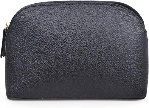 Miniatura 7 de Bolsa de maquillaje portátil para mujer, pequeña bolsa de cosméticos de piel sintética, bolsa de viaje con cremallera, bolsa de cosméticos para Beige