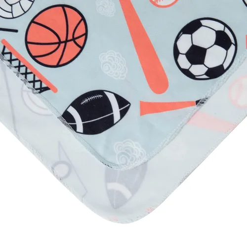 Miniatura 5 de Galabloomer - Juego de manta para envolver con gorro para recién nacido, manta para bebé niño con diseño de pelota deportiva Multi colorido