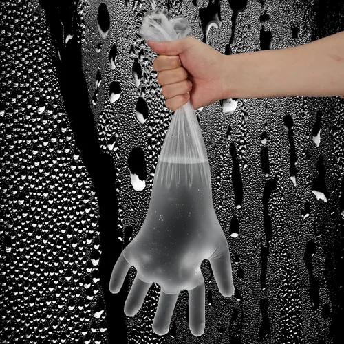 Miniatura 3 de QfwdfcTrenz 20 guantes de limpieza desechables largos, 23.6 pulgadas de longitud al codo, manga impermeable de plástico para cocinar, lavavajillas