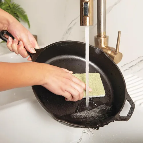 Miniatura 2 de Full Circle Esponja de limpieza resistente, hoja de agave robusta y celulosa sin plástico, esponja de platos de doble cara para hierro fundido