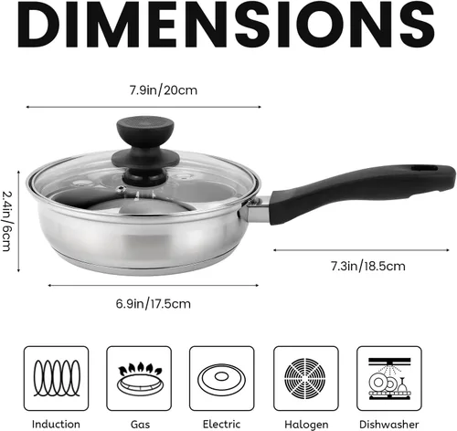 Miniatura 6 de MARSKITOP Sartén antiadherente para 4 huevos, olla para huevos escalfados de acero inoxidable, sartén escalfada sin PFOA, máquina de huevos