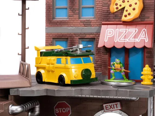 Miniatura 6 de Jada 34679 - Juego de diorama de tortuga ninja con figuras y vagón de fiesta Nano Scene Series
