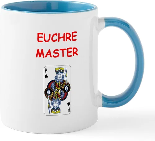 Miniatura 64 de CafePress Euchre Champ Mugs Taza de café de cerámica de 11 oz (11.0 fl oz)