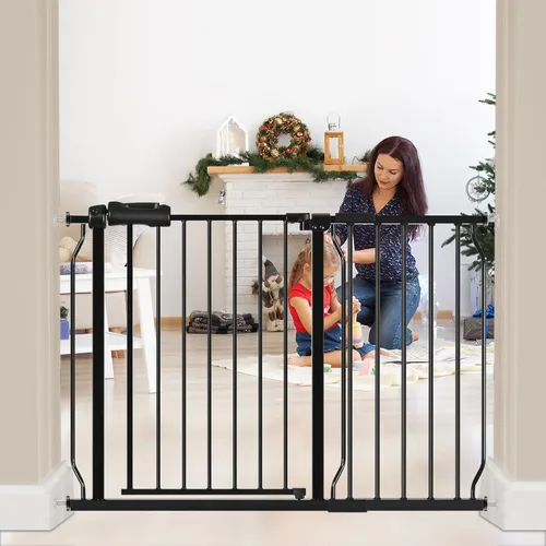 Miniatura 7 de HOOEN - Puerta de bebé extra ancha para escaleras, puertas, pasillos, puerta de tensión, puerta de bebé, caminar a través de puertas para niños