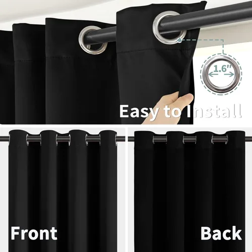 Miniatura 7 de BGment Cortinas de 45 pulgadas para dormitorio - Cortinas opacas cortas para ventana pequeña/café, cortinas con aislamiento térmico con ojales, 2