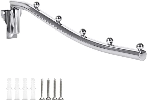 Miniatura 10 de Ganchos plegables montados en la pared, estante de secado de ropa plegable para montaje en pared, paquete de 2 soportes de gancho de brazo oscilante