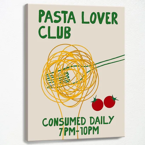 CAXIYSH Arte de pared italiano vintage de moda, colorido y funky de cocina, póster divertido para amantes de la pasta, club, impresiones de 12 x 16