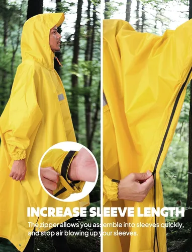 Miniatura 96 de ANYOO Poncho de lluvia con capucha para adultos, impermeable, ligero, para hombres y mujeres, chaqueta de lluvia reutilizable para emergencias al