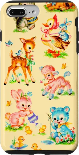 Miniatura 12 de Vintage Baby Animals Nursery 50's Retro Yellow Case for iPhone 17