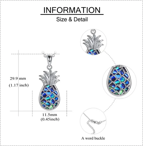 Miniatura 5 de ONEFINITY Collar de plata de ley con dije de piña, regalo de joyería para mujer