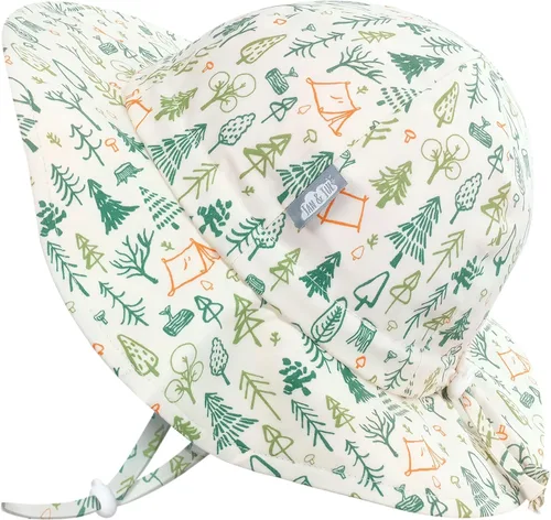 Miniatura 44 de JAN & JUL Sombrero de sol de algodón UPF 50+ con ala ancha para niñas pequeñas