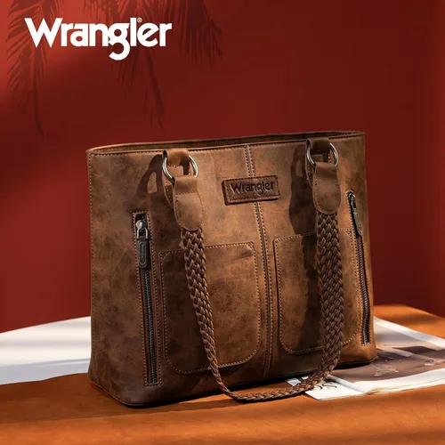 Miniatura 2 de Wrangler Bolso de mano desgastado para mujer, bolso occidental con múltiples bolsillos, bolso de mano y bolso de hombro
