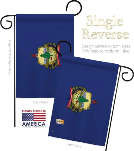 Miniatura 3 de Juego de banderas de jardín Vermont con clavija de madera, estados americanos, territorios americanos, república, país, área particular, pequeño