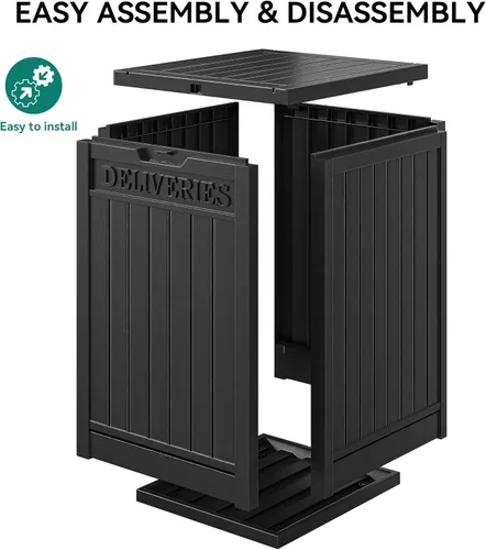 Miniatura 5 de YITAHOME Caja de entrega de paquete de resina de 51 galones para exterior, caja de almacenamiento con cerradura segura, caja de cubierta de resina