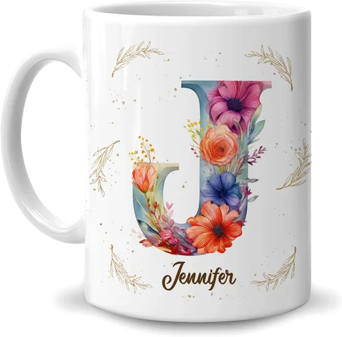 Miniatura 26 de Hyturtle Taza de café personalizada con inicial con nombre, monograma de cumpleaños, regalos de Navidad para niñas y mujeres, letra A del alfabeto