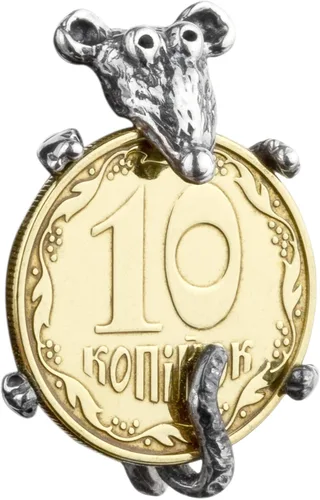 Amuleto de atracción de dinero para cartera, monedero, plata de ley 925, linda rata, rata, amuleto de moneda, talismán de abundancia de riqueza,